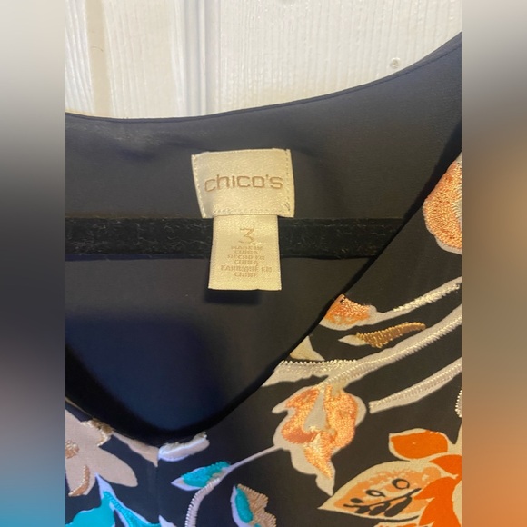 Chicos Long Bohemian Bouquet Top Size XL - Picture 4 of 8